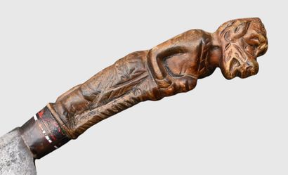 Couteau indien au manche sculpté d’Hanuman,...