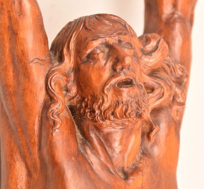 Christ janséniste en bois fruitier, XIXe...