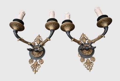 Paire d’appliques Empire en bronze, XIXe...