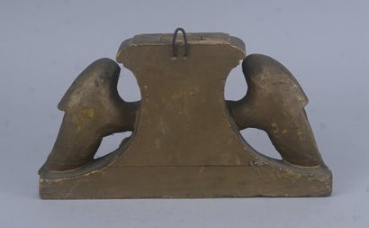 Socle d’applique en bois sculpté polychrome...