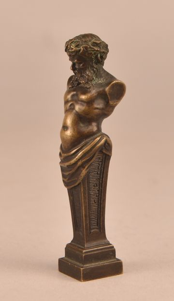 Cachet en bronze au buste de Bacchus - XIX...