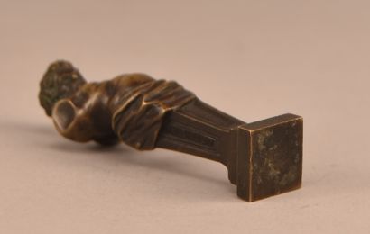 Cachet en bronze au buste de Bacchus - XIX...