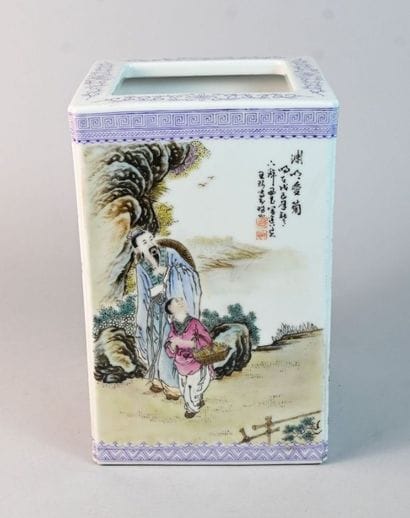 Porte-pinceaux en porcelaine chinoise, dans...