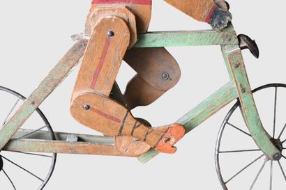Jouet cycliste articulé en bois, Belgique,...