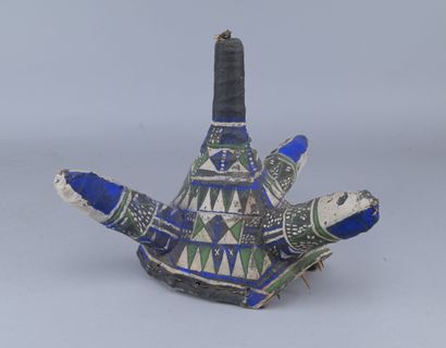Polychrome Yaka Initiation Headdress, Congo

A...
