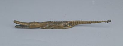 Bronze crocodile figurine used as a medium...