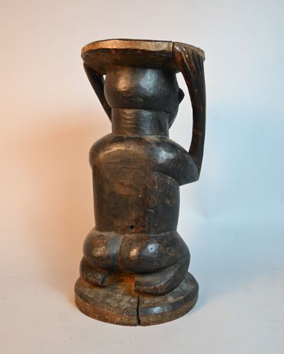 Zombo stool with caryatid figure - DR Congo...