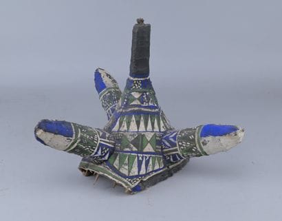 Polychrome Yaka Initiation Headdress, Congo

A...