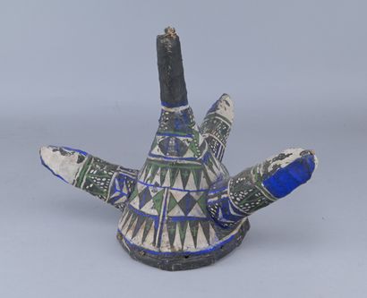 Polychrome Yaka Initiation Headdress, Congo

A...