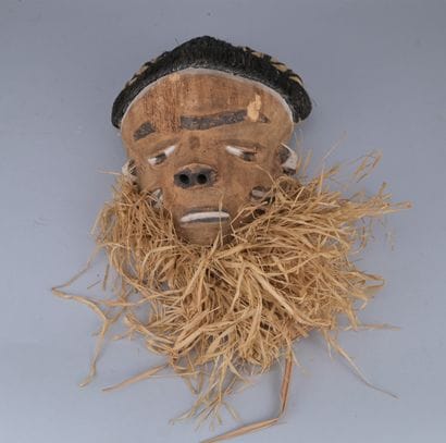 Pende mask made of wood and plant fibers,...