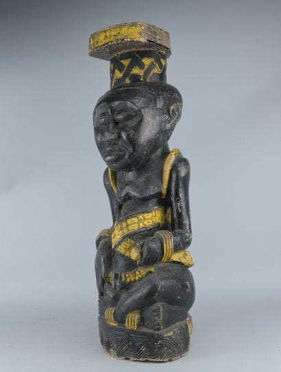 Polychrome Kuba Ndop Royal Figure, Congo

A...
