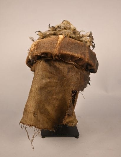 Kuba mask with fiber and feather headdress,...
