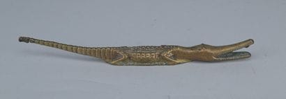 Bronze crocodile figurine used as a medium...