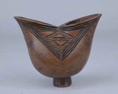 Carved wooden Suku cup, Congo, early 20th...