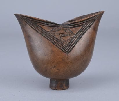 Carved wooden Suku cup, Congo, early 20th...