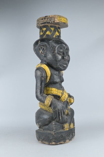 Polychrome Kuba Ndop Royal Figure, Congo

A...