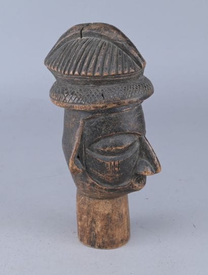 Yaka head, carving element, DR Congo, first...