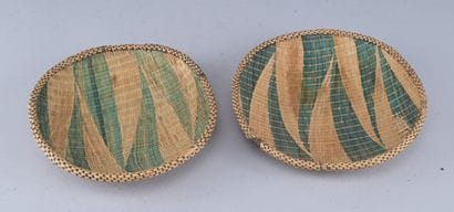 Pair of Igiseke Tutsi woven trays - Rwanda...