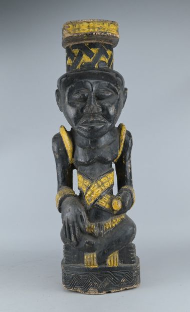Polychrome Kuba Ndop Royal Figure, Congo

A...