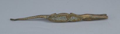 Bronze crocodile figurine used as a medium...