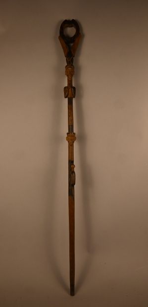 Bâton Yaka sculpté – RD Congo – première...