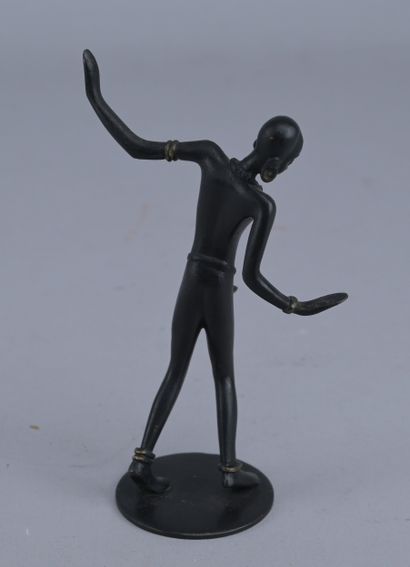 Patina-Finished Bronze Dancer Figurine, Rohac,...