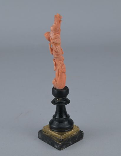 Chinese Red Coral Sculpture on a Base

A...