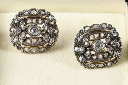 Pair of gold-on-silver 'Belle Époque' style...