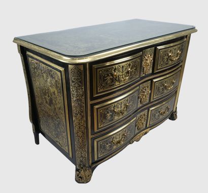 Period Louis XIV Boulle Chest of Drawers,...