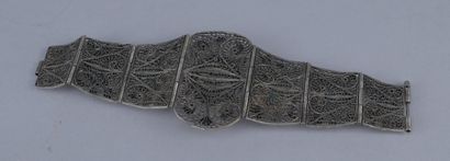Filigree Silver Bracelet with Scarabs

A...