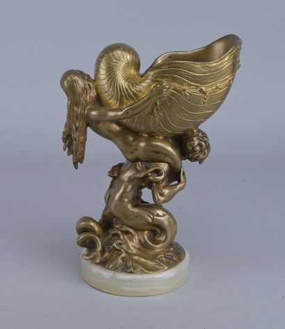 Bronze sculpture with a marine motif, 19th...
