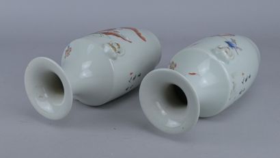 Pair of Chinese vases decorated with figures,...