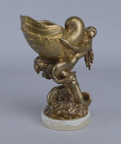 Bronze sculpture with a marine motif, 19th...