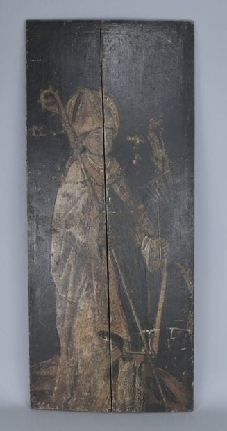 Saint évêque sur panneau de chêne – XVIe...