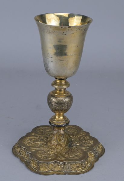 Italian Chalice—Silver and Gilded Copper,...