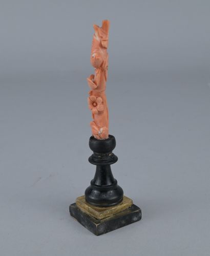 Chinese Red Coral Sculpture on a Base

A...