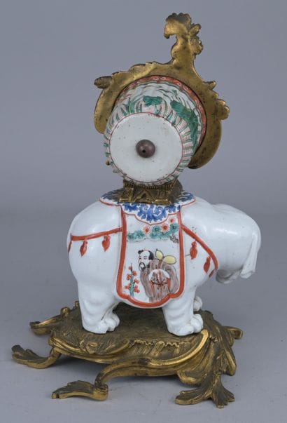 Samson Elephant Table Clock in Porcelain...