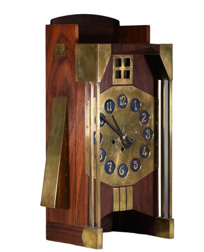 Pendule « Moulin » par Gustave Serrurier-Bovy,...