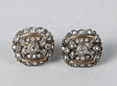 Pair of gold-on-silver 'Belle Époque' style...