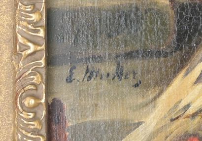 Scène de basse-cour signée E. Müller

Huile...
