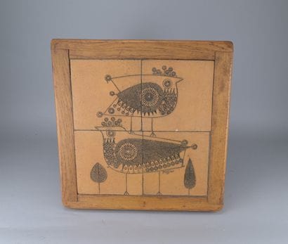 Pinson coffee table in oak and ceramic, circa...