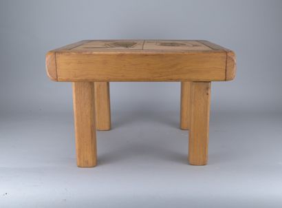 Pinson coffee table in oak and ceramic, circa...