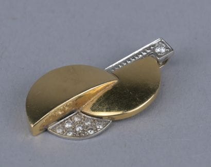 18K Two-Tone Gold Pendant with Brilliant-Cut...