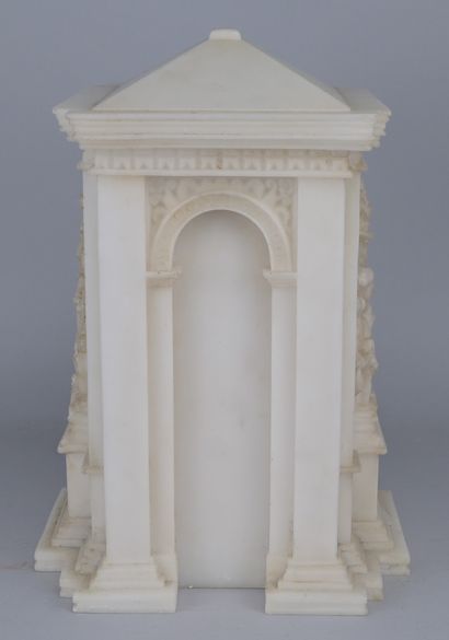 White Marble Architectural Monument—Neoclassical,...