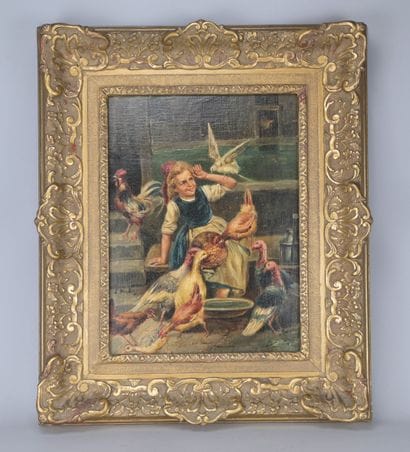 Scène de basse-cour signée E. Müller

Huile...