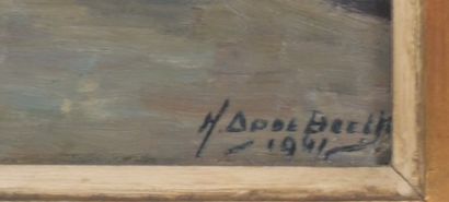 Op de Beeck – Vue de rue urbaine – 1941

Huile...