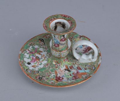 Cantonese porcelain candlestick, circa 1900

A...
