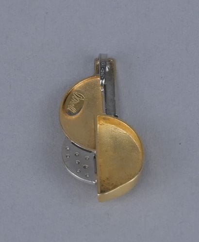 18K Two-Tone Gold Pendant with Brilliant-Cut...