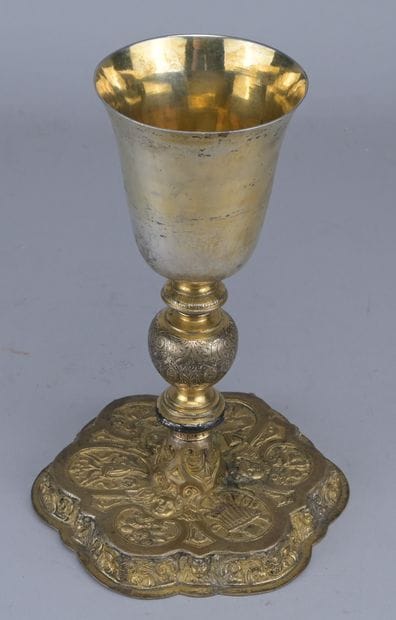 Italian Chalice—Silver and Gilded Copper,...