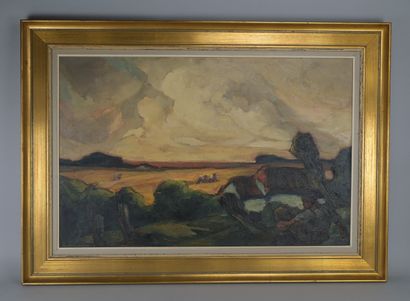 Paysage signé dans le style de l’École de...